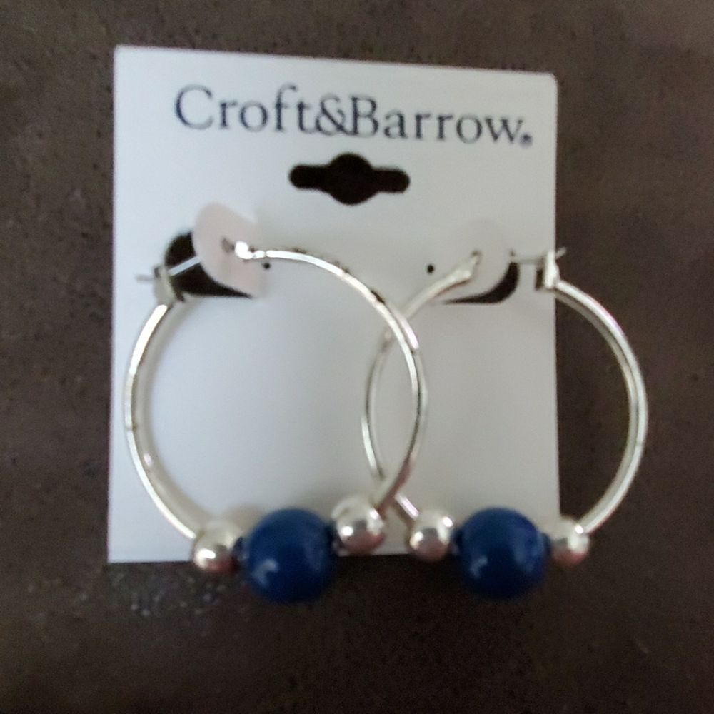 Earring set with Blue & Silver Beads
